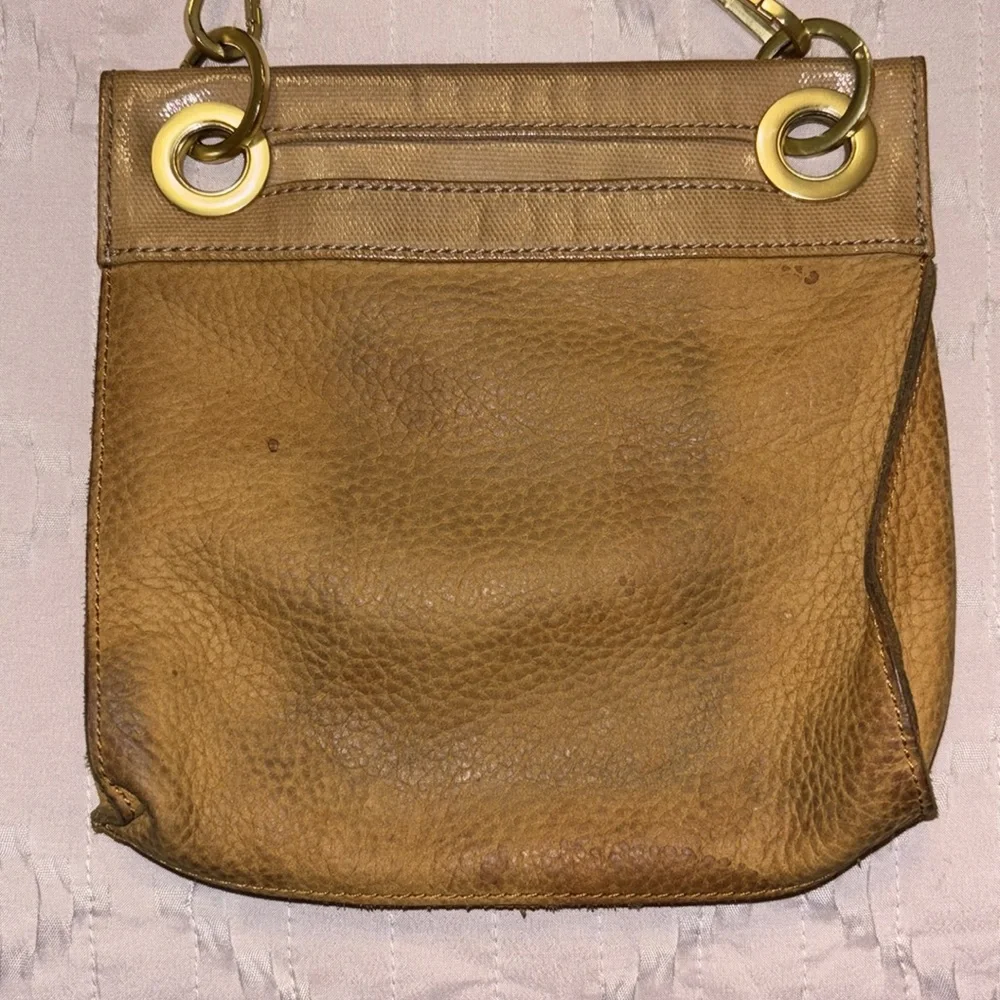 Hammitt Stylish Tan Leather Crossbody Bag, Used Condition